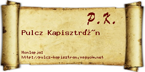 Pulcz Kapisztrán névjegykártya